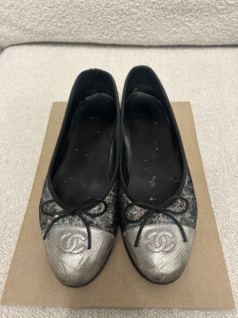 CHANEL Metallic Ballerinas size 38.5